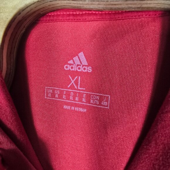 Adidas Hooded Tee Shirt XL Men's Red Long‎ Sleeve - Picture 7 of 7